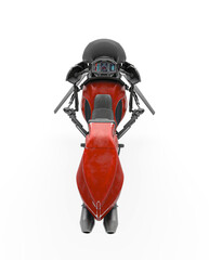 cyber hover air bike on cool top rear view in white background