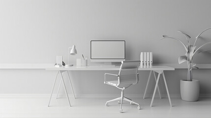 Chic Monochrome Office: Productivity and Focus