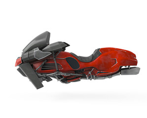 cyber hover air bike on side view in white background