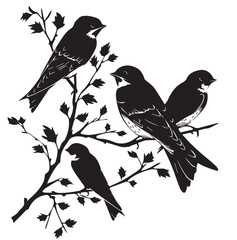 birds on a branch