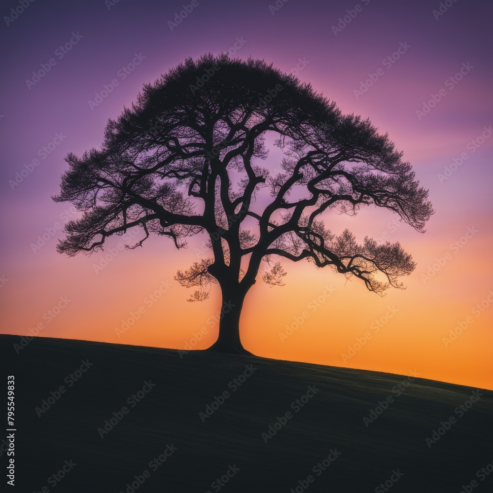 Canvas Prints beautiful tree in the sunset