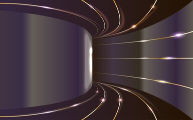 background with blue and gold tunnel light effect