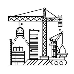 construction icon, crane icon, building icon, industry icon, business icon, architecture icon, house icon, development icon, industrial icon, machine icon, crane, construction, building, vector, indus