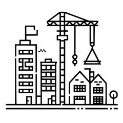 Obraz premium construction icon, crane icon, building icon, industry icon, business icon, architecture icon, house icon, development icon, industrial icon, machine icon,