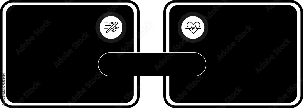 Aufkleber 2 points stage template for comparison opposite infographic concept for slide presentation with big 