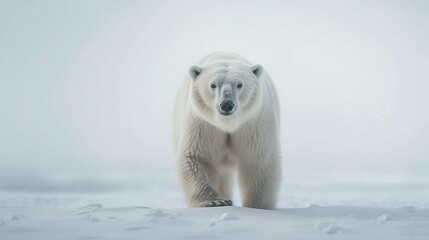 The Journey of a Polar Bear, the lone polar bear’s trek across the snowy Arctic landscape. Generative AI