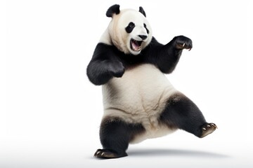 Happy smiling panda dancing wildlife mammal animal.