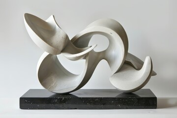 A contemporary abstract sculpture, with dynamic forms and playful compositions