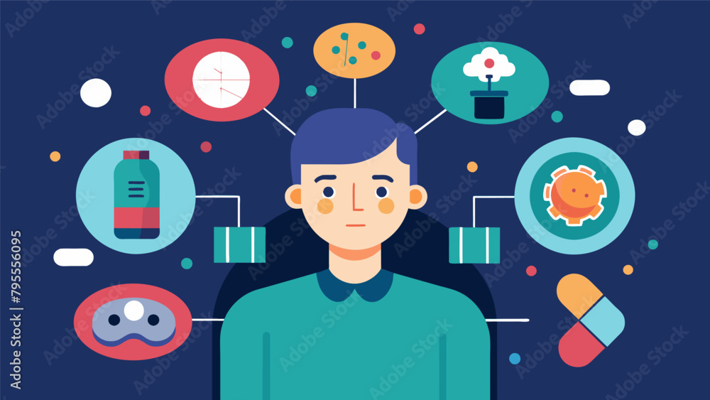 Poster a person with a history of addiction uses neural enhancements to alter their perception of substance