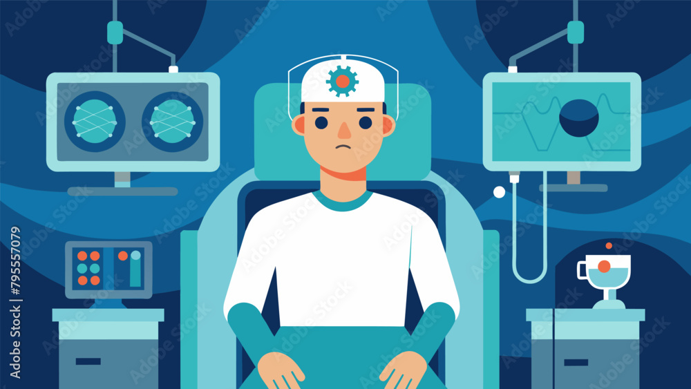 Poster a patient recovering from a traumatic brain injury surrounded by hightech machines in the hospitals 