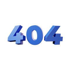 404 page not found 3d blue text isolated