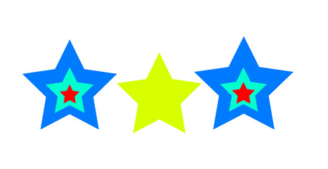 origami stars isolated on white background 