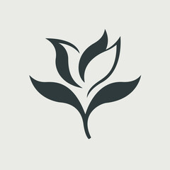 Fototapeta premium a black and white drawing of two flowers with leaves on the side