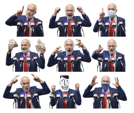 Politician talking to the media