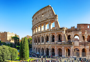 Colosseum (Coliseum) is one of main travel attraction of Rome, Italy. - 795561022