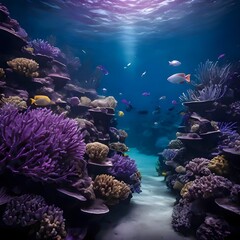 Ocean, flora and fauna of coral reefs, Generative AI