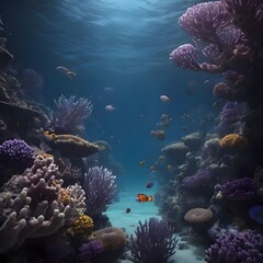 Ocean, coral reefs, Generative AI