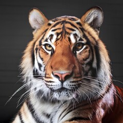 Fototapeta premium Portrait of a bengal tiger on a minimalist background