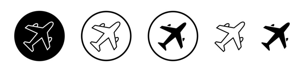 Air Travel and Airline Services Vector Icon Set for Digital Interfaces