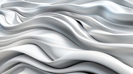 Obraz premium Dynamic illustration of white fabric, artistically layered in waves with stark dark shadows enhancing the texture