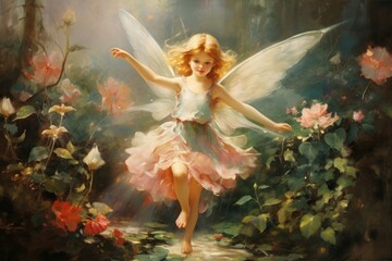 Flower painting fairy angel