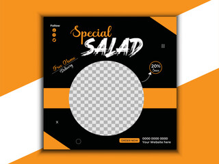 Modern Unique Delicious Salad social media post design