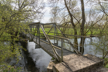 Fototapeta na wymiar River called Eder near the village Rennertehausen in germany