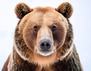 Portrait of a bear's face on a minimalist background