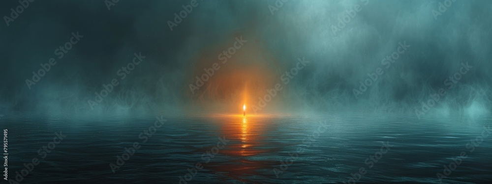 Aufkleber a minimalist photo of a single lit node in a dark space, symbolizing the start of a new blockchain.
