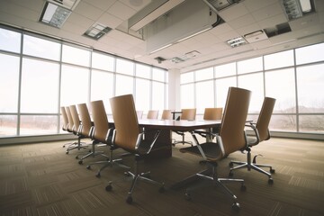 Business meeting in a conference room setting