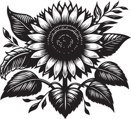 black and white flower