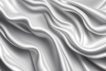 Fototapeta premium White silk fabric luxury background. Wavy abstract satin cloth texture pattern. Smooth shiny drape material curtain.