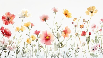 Soft and ethereal watercolor painting of snapdragon flowers, beautifully isolated against a crisp white backdrop, water color, drawing style, isolated clear background