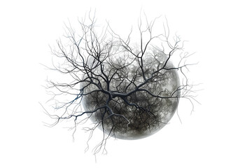 Fototapeta premium Tree branch with globe isolated on transparent background
