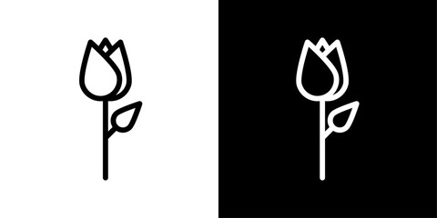 Dutch Tulips and Floral Designs Vector Icons