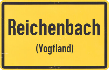 Ortsschild Reichenbach im Vogtland