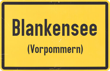 Ortsschild Blankensee in Vorpommern