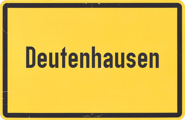 Ortsschild Deutenhausen - obrazy, fototapety, plakaty
