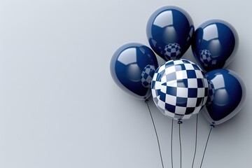 Bunch of blue balloons on white background