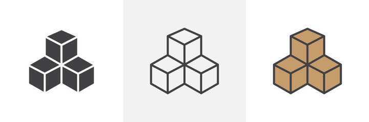 Organizational Vector Icons for Cargo and Inventory Management