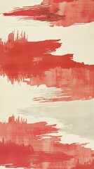 Abstract red and white painting