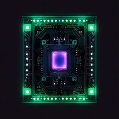 a computer screen with the green and red colors of the circuit board.