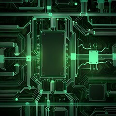 a computer screen with the green and red colors of the circuit board.