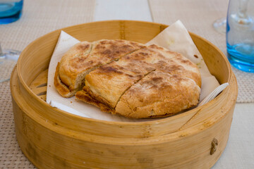 Bolo do caco typical bread of Madeira in Portugal