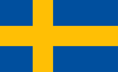 Swedish flag vector illustration. The national flag of Sweden.
