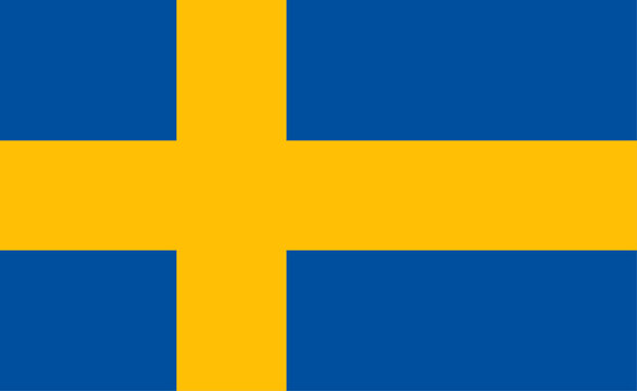 Swedish flag vector illustration. The national flag of Sweden.