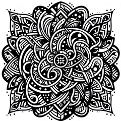 Fototapeta premium Ein schwarz weiß vector eines komplexen Musters