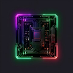 a computer screen with the green and red colors of the circuit board.