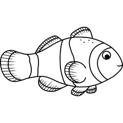 illustration of a clownfish coloring