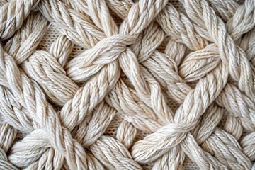 Handcrafted Macrame Texture: A Modern, Eco-Friendly DIY for Natural D&eacute;cor. Flat Lay Perspective